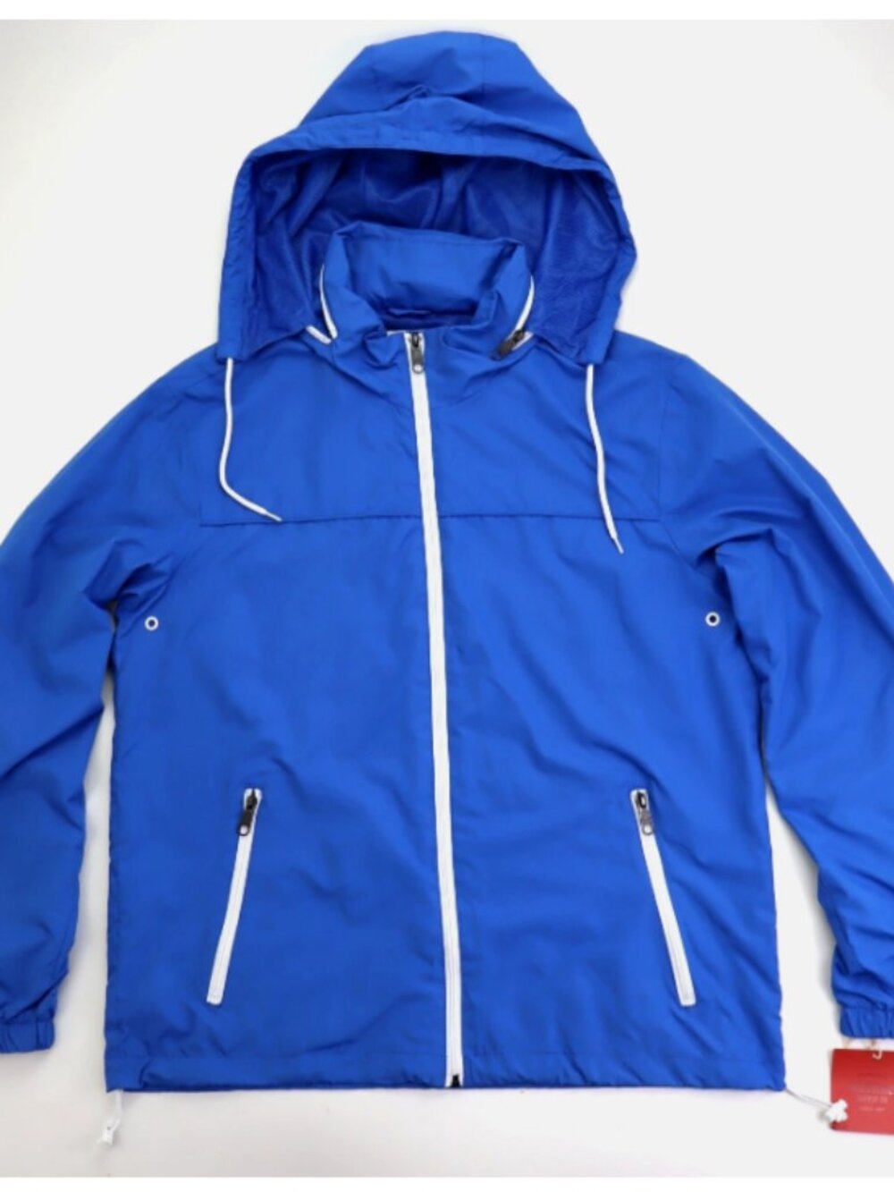 Mossimo Hooded Mesh Lined Light Windbreaker Jacket Men's Size L Blue New